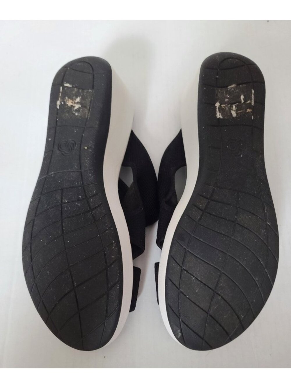Clarks Cloudsteppers Step Cali Wave Sandals Size 10 Black Comfort Wedge Women - Picture 7 of 8
